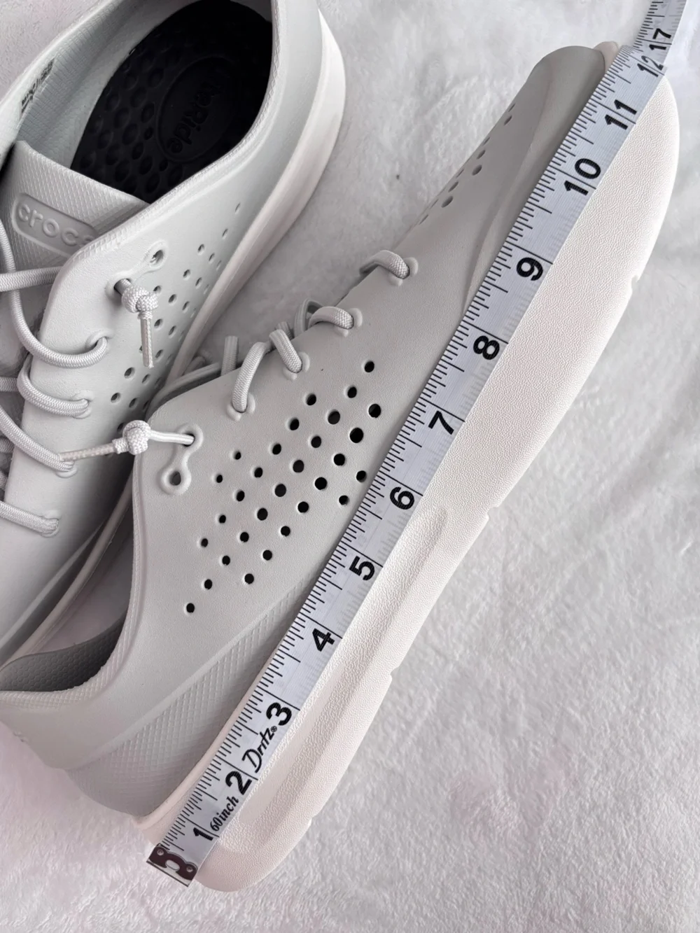 CROCS Men's InMotion LiteRide Gray & White Pacer Lace-Up Sneakers--NEW--12